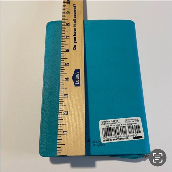 Classic Lux-Leather Journal with Zipper Closure in Turquoise NWT - Picture 6 of 10